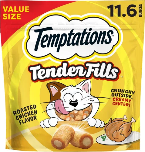 Miniatura 12 de Temptations Tender Fills - Golosinas crujientes y suaves para gatos adultos, sabor a pollo tostado, bolsa de 2.1 onzas (paquete de 12)