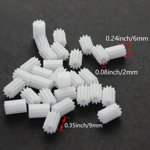 Miniatura 2 de Bettomshin - 30 engranajes helicoidales de 0.236 x 0.079 x 0.354 in, 0.24 x 0.08 x 0.35 pulgadas (ODxIDxT) 102A 0.5 módulos engranajes de plástico