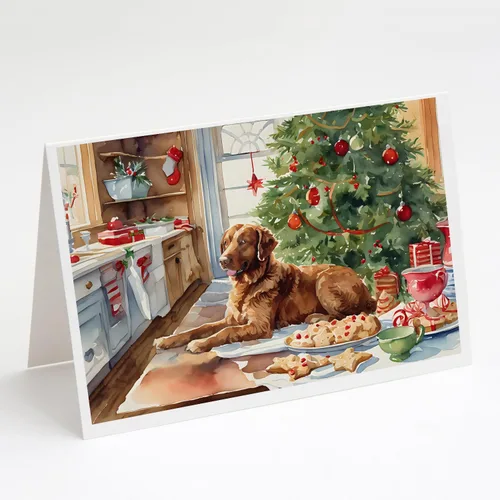 Miniatura 57 de Caroline's Treasures DAC3884GCA7P Paquete de 8 tarjetas en blanco de Navidad con galletas de husky siberiano Tarjetas de felicitación con sobres