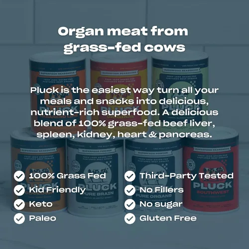 Miniatura 5 de Pluck Polvo de órganos de carne pura 100% hígado, riñón, bazo, corazón y páncreas de carne de res pasturada 100% alimentada con pasto