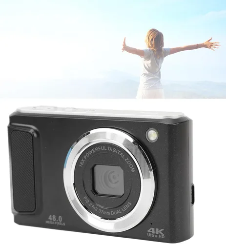 Miniatura 5 de Cámara digital de 48 MP con zoom digital de 16X, enfoque automático, grabación de video 4K, pantalla IPS, cámara digital pequeña, ligera