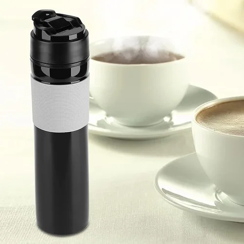 Miniatura 6 de Botella de café portátil de 11.8 fl oz, mini cafetera de café, cafetera de viaje, vaso de viaje. Equipado con protector contra salpicaduras, goma