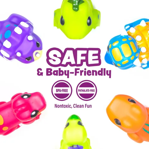 Miniatura 5 de Tub Works® Juguetes de baño de dinosaurio sin moho, paquete de 6 Diseño de juguetes de baño sellados sin agujeros que mantiene la humedad fuera