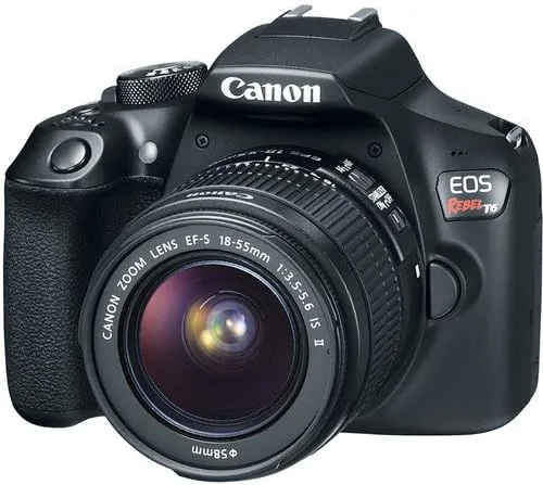 Canon EOS Rebel T6 - Kit de cámara digital SLR con lente EF-S 0.709-2.165 in f/3.5-5.6 is II, WiFi y NFC integrados, color negro