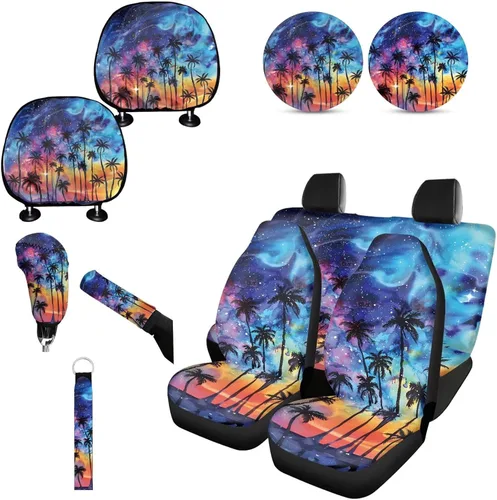 Miniatura 9 de Forchrinse Bee - Juego de fundas para asiento delantero y trasero con funda para palanca de cambios de freno de mano, funda para reposacabezas