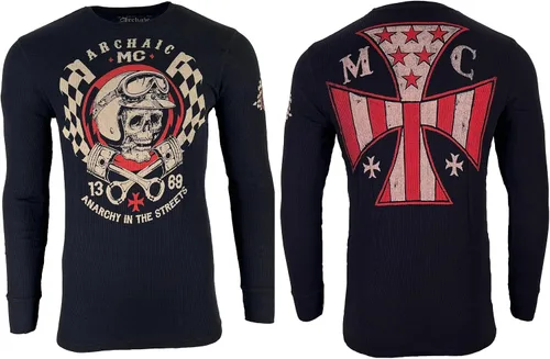 Miniatura 2 de Archaic by Affliction - Camisa térmica para hombre, inyector de combustible, color negro