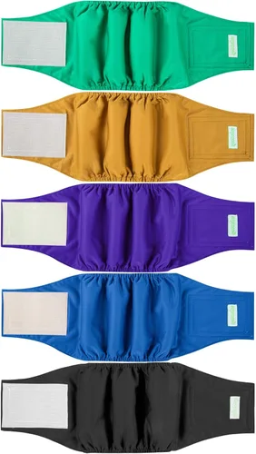 Miniatura 9 de wegreeco Pañales para perros pequeños machos, bandas reutilizables para el vientre para perros machos, pañales lavables para cachorros machos