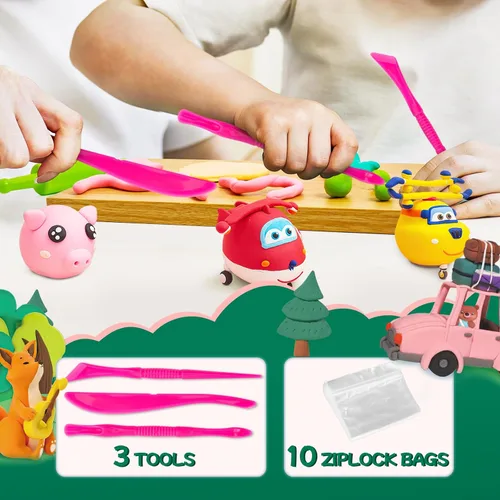 Miniatura 3 de Chico Land Arcilla de secado al aire de 24 colores, regalo para niños y niñas a partir de 4 años, kit de arcilla para modelar modelos de bricolaje