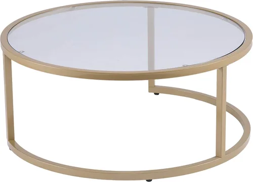 Miniatura 14 de SEI Furniture Evelyn Glam - Mesa auxiliar anidable (2 unidades), color dorado