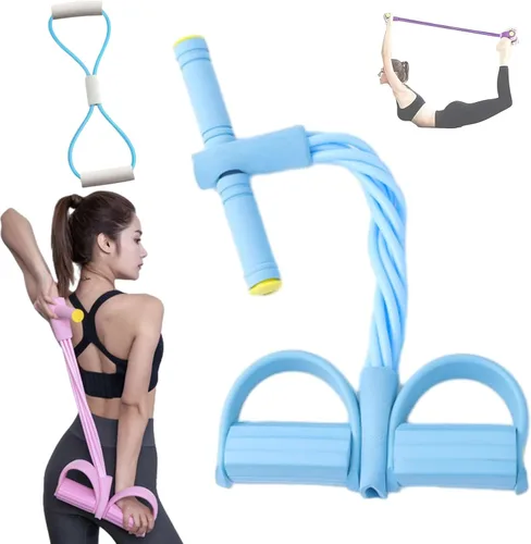 Miniatura 11 de Equipo de fitness para abdominales de 6 hebras, banda de resistencia multifuncional para estiramiento de cuerpo completo y yoga Púrpura