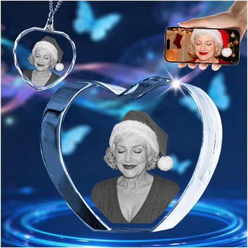 Marco de fotos de cristal 3D personalizado grabado grabado personalizado impresiones de fotos de vidrio regalos de Navidad cubos de fotos gran