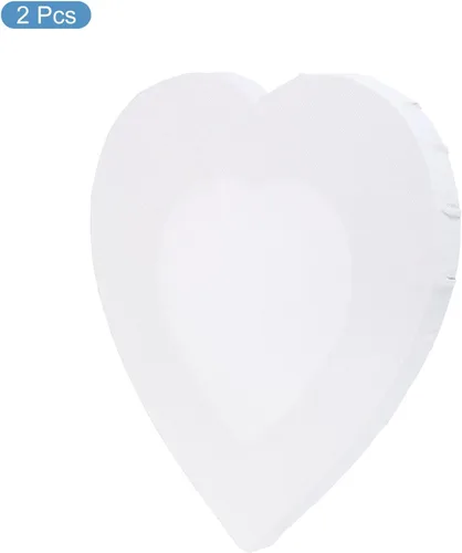 Miniatura 3 de PATIKIL Lienzos de pintura para pintura, paquete de 2 paneles de madera con forma de corazón de 8 x 8 pulgadas, paneles de arte en blanco estirados