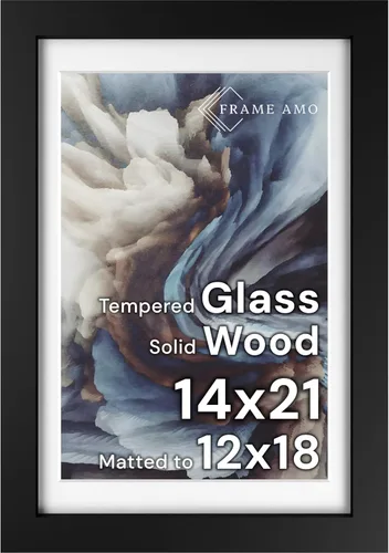 Miniatura 19 de Frame Amo Marco de póster de madera maciza de 13 x 19 pulgadas, color natural, tapete blanco para imagen de 11 x 17 pulgadas, parte frontal