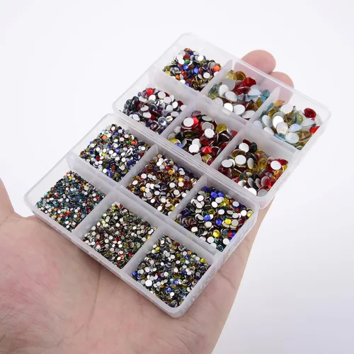 Miniatura 3 de NCB 8000 diamantes de imitación no termofijos, 10 tamaños, diamantes de imitación de cristal con parte trasera plana con pinzas y bolígrafo