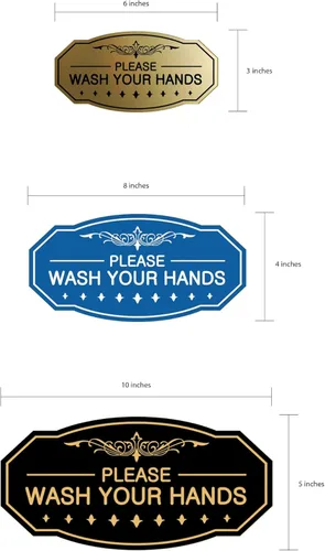 Miniatura 7 de Signs ByLITA Letrero de Victorian Please Wash Your Hands (plata cepillada) - Grande Brushed Silver
