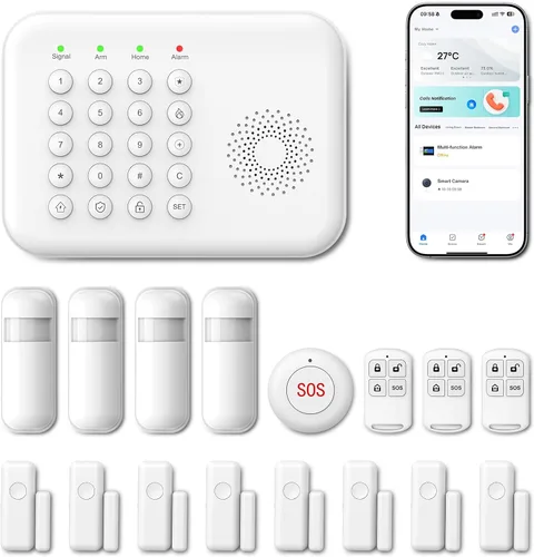 Miniatura 10 de PGST Sistema de alarma para el hogar, sistema de alarma para seguridad en el hogar, control remoto inalámbrico WiFi, aplicación de alerta, sensor