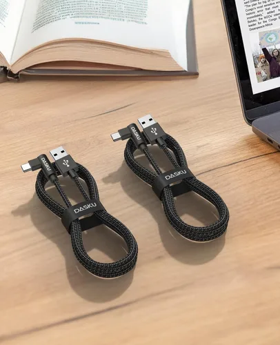 Miniatura 8 de Cable USB a USB C de 90 grados de 60 W, carga rápida de 3 pies, paquete de 2 cables USB A a USB C, cable USB tipo C de ángulo recto para iPhone