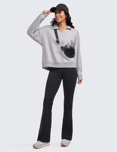 Miniatura 4 de CRZ YOGA Butterluxe - Pantalones acampanados de cintura alta para mujer de 30.5 32 pulgadas, pantalones de yoga de pierna ancha con bolsillo