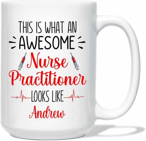 Miniatura 9 de Taza de enfermera practicante con nombre personalizado, regalo NP, taza de café para estudiante de enfermería, regalo médico personalizado