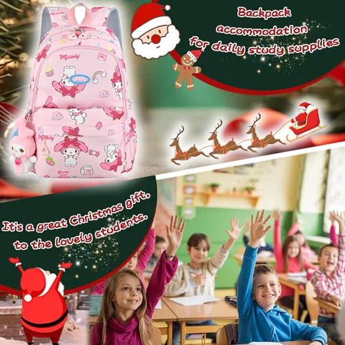 Miniatura 6 de Roffatide Mochila escolar de anime para niñas, con estampado de dibujos animados, casual, para estudiantes, mochila para laptop, mochila