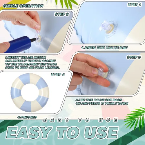 Miniatura 4 de Libima Flotadores inflables de piscina para adultos, anillos de natación, tubos de natación, flotadores para adultos, decoraciones hawaianas