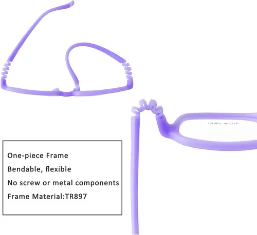 Miniatura 2 de AQWANO Children Optical Glasses Frame tr90 Flexible Bendable One-piece Safe Eyeglasses Girls Boy