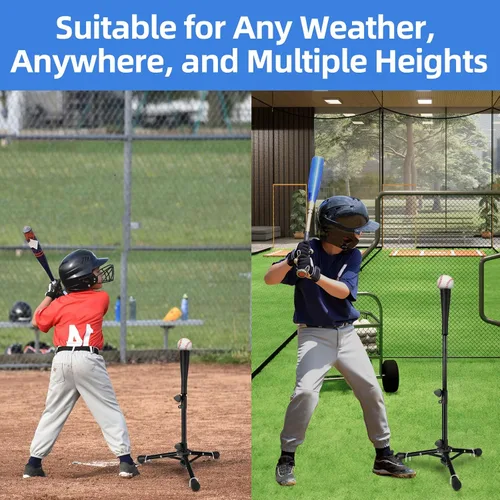 Miniatura 7 de Baseball Tee For Kids, Easy Adjustable Batting Tee From 20.85 to 31.30 Inches. Foldable and Stable Baseball Tees for Hitting with Portable Bag.