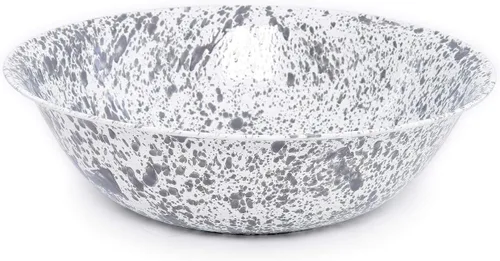 Miniatura 18 de Enamelware Cuenca pequeña, 4 cuartos de galón, Negro/Blanco Splatter (individual)