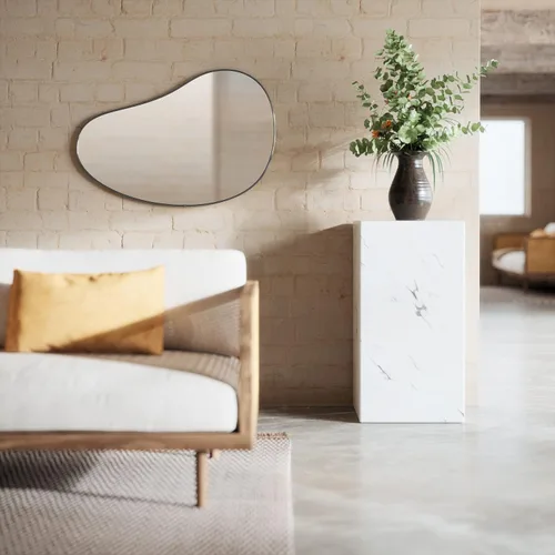 Miniatura 7 de Umbra Espejo de pared Pebble de 24 x 36 pulgadas, diseño moderno, titanio