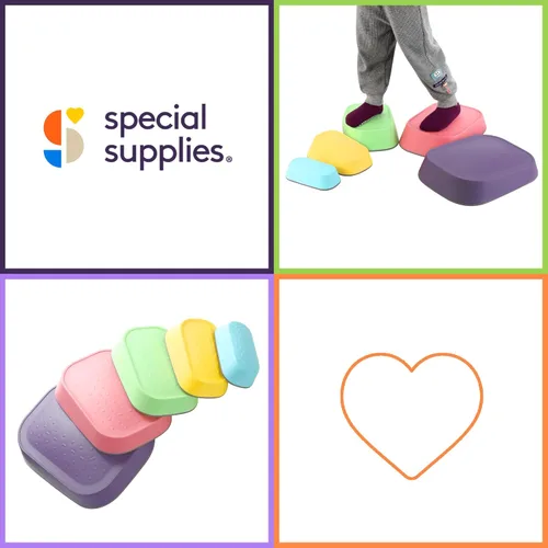 Miniatura 8 de Special Supplies Juego de 5 piedras de equilibrio para niños para uso en interiores y exteriores, bloques de equilibrio que promueven