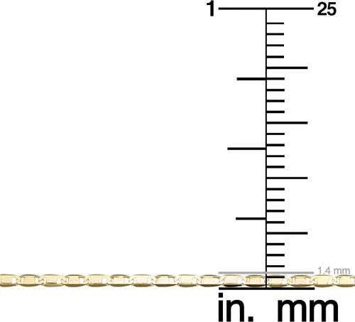Miniatura 4 de Kooljewelry Tobillera de eslabones ovalados planos de oro amarillo de 10 k (0.047 in, 10 pulgadas)