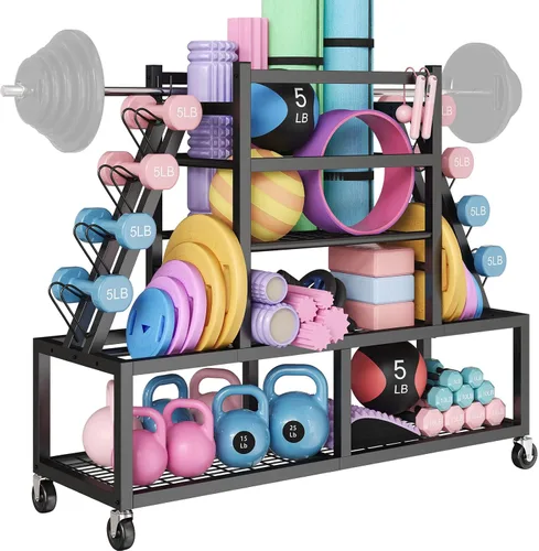 HavenlyYouth Estante de pesas para mancuernas, estante grande para mancuernas para almacenamiento de gimnasio en casa, organizador de almacenamiento
