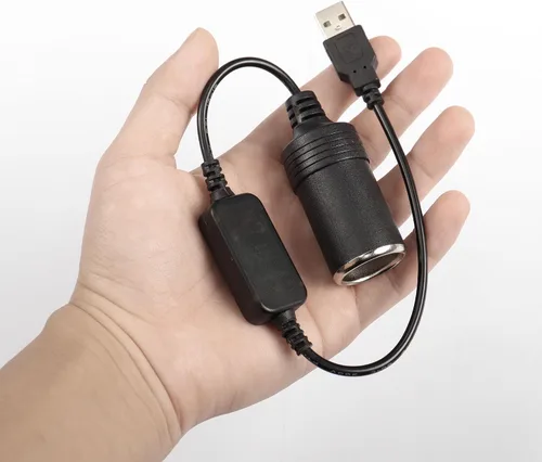 Miniatura 5 de CERRXIAN Cable de alimentación adaptador de toma de mechero de cigarrillos de 12V 8W macho USB A de 1 pie para cámara de salpicadero, GPS, tiras