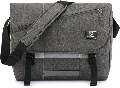 Miniatura 15 de OIWAS Bolsa tipo mensajero para hombre, 14 pulgadas, bolsa cruzada para computadora portátil, bolsa de hombro, bolsa de hombro para universidad