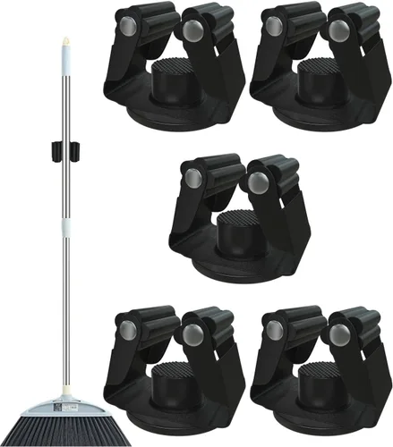 Soporte magnético para escoba, soporte magnético de acero para fregona sin perforación, soporte magnético para herramientas de garaje, soporte