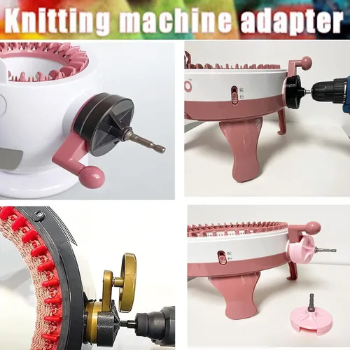 Miniatura 5 de Adaptadores de máquina de tejer, adaptador de corriente de punto rápido con broca de acero hexagonal, adaptador de manivela para máquina de tejer