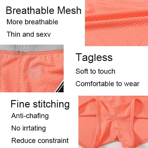Miniatura 3 de ZONBAILON Mens Pajama Sleep Shorts Mesh Booty Sexy 3 Inch Lounge Underwear