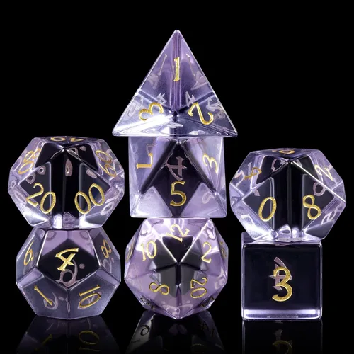 Miniatura 18 de Juego de dados Aagte D&D DNDND Un juego completo de dados de piedra DND con estuche de regalo magnífico para juego de mesa Dungeons and Dragons
