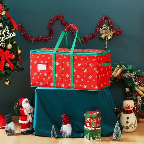 Miniatura 5 de Caja de almacenamiento de adornos de Navidad con capacidad para 64-3 pulgadas + 27-4 pulgadas con cierre de cremallera [1 unidad], bolas de Navidad