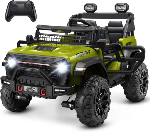 Miniatura 10 de Hikole Coche de Juguete Montable de 2 Asientos para Niños Grandes, Vehículos Eléctricos de 24V con Asiento Ancho Grande de 20, Conmutable 2WD/4WD, 4