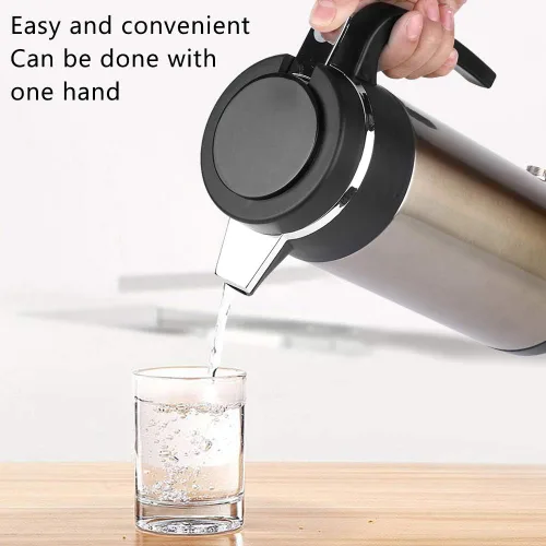 Miniatura 2 de Calentador de agua para automóvil de 12 V, calentador de taza de viaje de calentamiento rápido, acero inoxidable, eléctrico, 40.6 fl oz