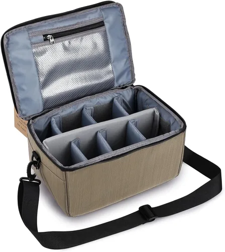 Miniatura 9 de Koolertron - Bolso universal para cámara DSLR, con particiones acolchadas forradas para lentes, funda protectora impermeable, para Canon/Nikon/Sony