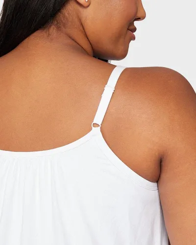 Miniatura 4 de 32 DEGREES Camiseta de tirantes para mujer, drapeada, con copa integrada