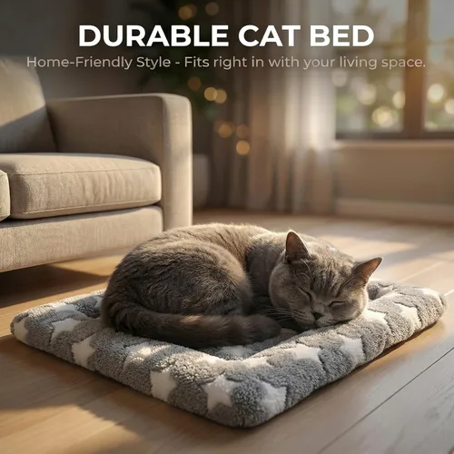 Miniatura 2 de Tapete de Cama para Perro - Tapetes de Cama para Jaula de Perro Reversibles, Almohadilla de Perrera Suave y Transpirable, Cama de Jaula Duradera Gris