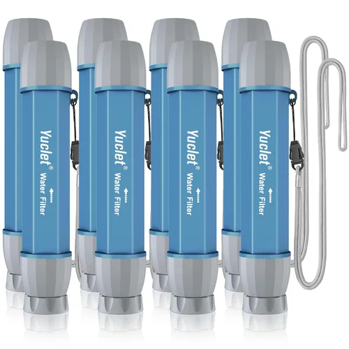 YWF01 - Paja de filtro de agua para supervivencia al beber, filtro de agua portátil, sistema de filtración de agua, equipo y suministros para Azul