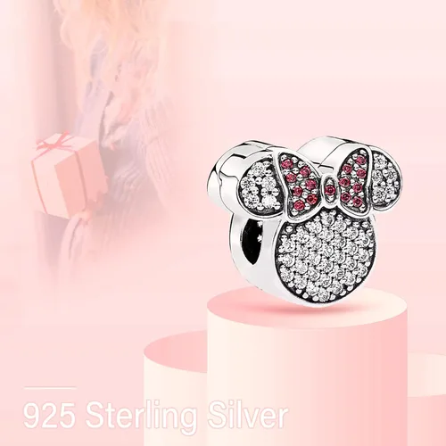 Miniatura 2 de H.ZHENYUE Mickey S925 - Dije de plata de ley para pulsera, collar, regalo para mujeres y niñas