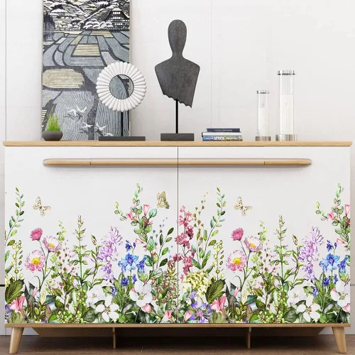 Miniatura 2 de Pegatina de pared de mariposas de flores coloridas para dormitorio, sala de estar, TV, sofá, fondo