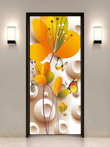 Miniatura 21 de artfanke Adhesivos 3D para puerta, 30.3 x 78.7 pulgadas, papel tapiz de piedra para puerta de escalera de piedra, calcomanías autoadhesivas