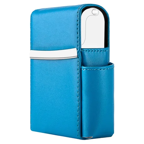 Miniatura 21 de Caja de cigarrillos deslizante de piel sintética con soporte para encendedor y trabilla para cinturón para hombres y mujeres, unisex