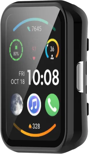 Miniatura 5 de FitTurn Compatible con Huawei Watch FIT 2 Funda protectora de pantalla PC + película templada resistente a los arañazos Funda protectora para Huawei